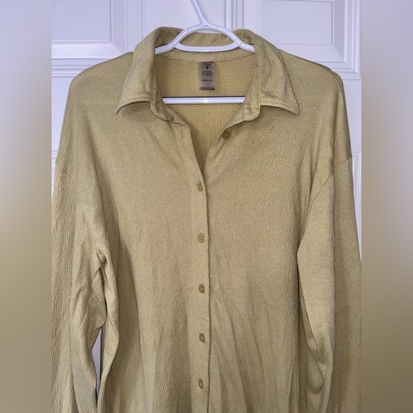 Kittenish Light Olive Button Down Shirt - Picture 2 of 6